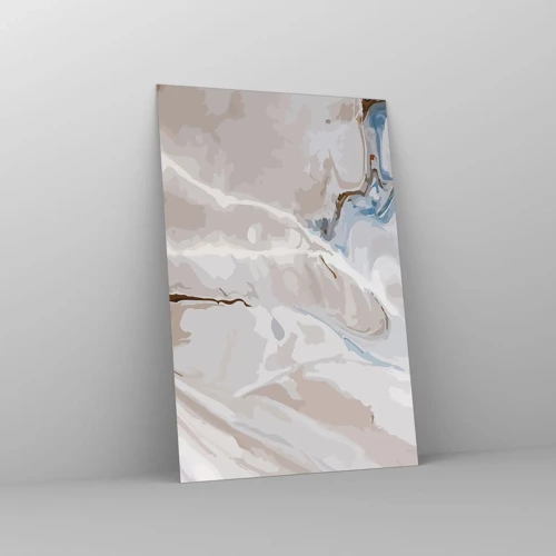 Glasbild - Bild auf glas - Blau schlängelt sich unter dem Weiß - 80x120 cm