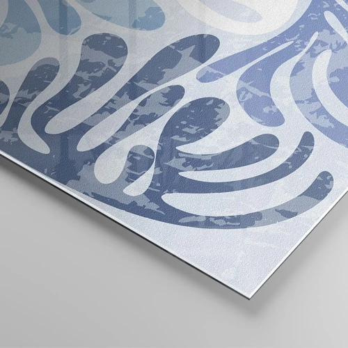 Glasbild - Bild auf glas - Blaue Farne - 70x50 cm