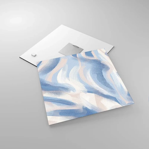 Glasbild - Bild auf glas - Blaue Wellen - 30x30 cm
