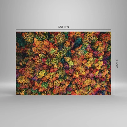 Glasbild - Bild auf glas - Blumenstrauß aus Herbstbäumen - 120x80 cm