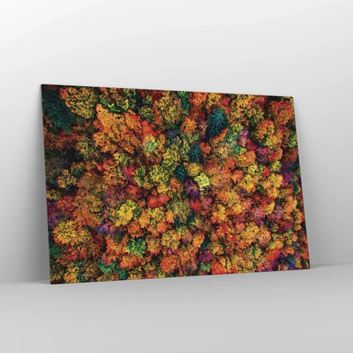 Glasbild - Bild auf glas - Blumenstrauß aus Herbstbäumen - 120x80 cm