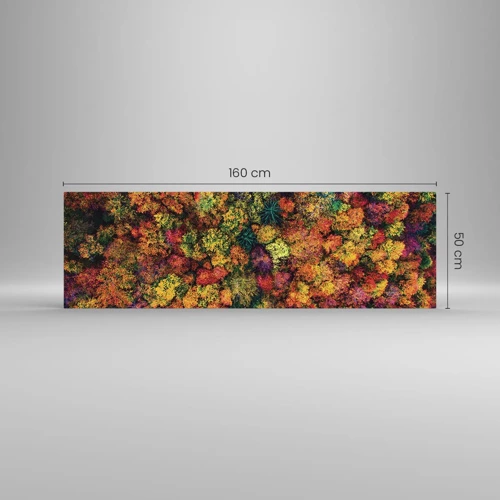 Glasbild - Bild auf glas - Blumenstrauß aus Herbstbäumen - 160x50 cm