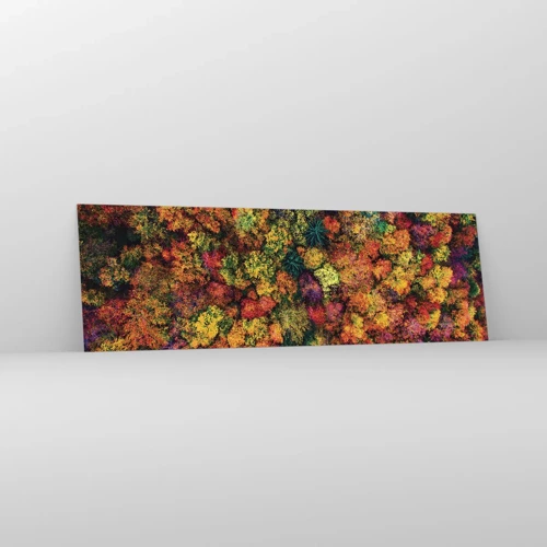 Glasbild - Bild auf glas - Blumenstrauß aus Herbstbäumen - 160x50 cm