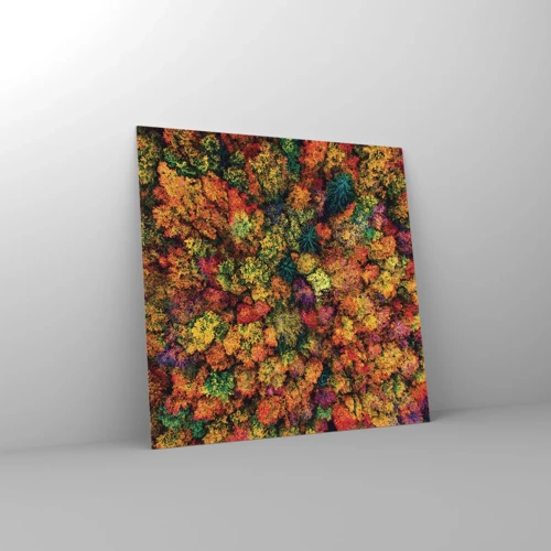 Glasbild - Bild auf glas - Blumenstrauß aus Herbstbäumen - 70x70 cm