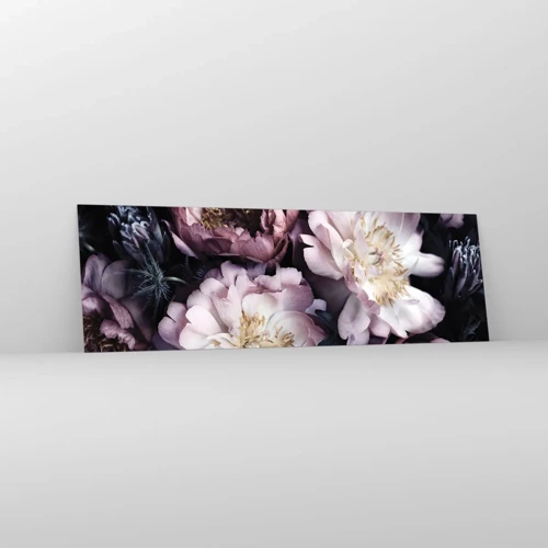 Glasbild - Bild auf glas - Blumenstrauß im alten Stil - 160x50 cm