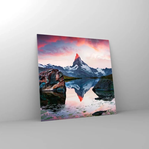 Glasbild - Bild auf glas - Das Herz der Berge ist heiß - 40x40 cm