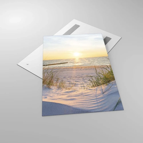 Glasbild - Bild auf glas - Das Rauschen des Meeres, der Gesang der Vögel, ein wilder Strand im Gras ... - 80x120 cm