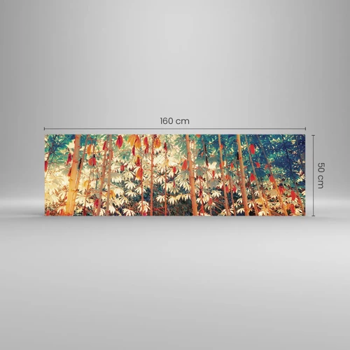 Glasbild - Bild auf glas - Das geheime Leben der Blätter - 160x50 cm