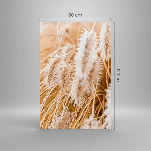 Glasbild - Bild auf glas - Das goldene Rauschen des Grases - 80x120 cm