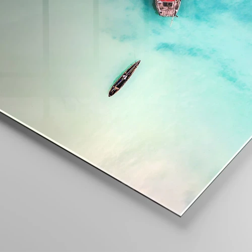 Glasbild - Bild auf glas - Denn an den Stränden von Sansibar, wenn der Wasserüberschuss ... - 140x50 cm