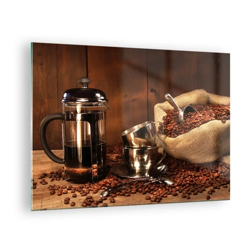 Glasbild - Bild auf glas - Der Charme des Kaffees - Aroma und Geschmack - 70x50 cm