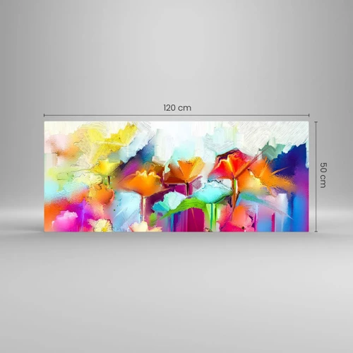 Glasbild - Bild auf glas - Der Regenbogen ist aufgeblüht - 120x50 cm