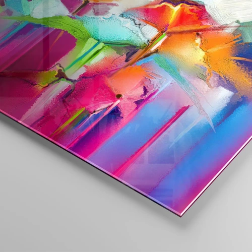 Glasbild - Bild auf glas - Der Regenbogen ist aufgeblüht - 140x50 cm