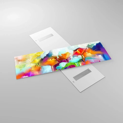 Glasbild - Bild auf glas - Der Regenbogen ist aufgeblüht - 160x50 cm