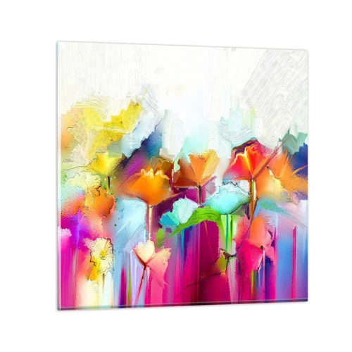 Glasbild - Bild auf glas - Der Regenbogen ist aufgeblüht - 60x60 cm