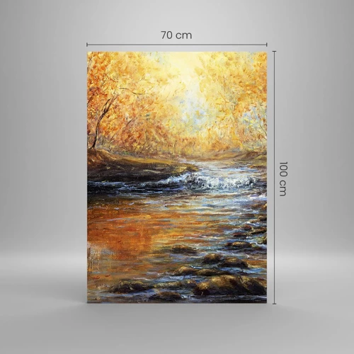 Glasbild - Bild auf glas - Der goldene Strom - 70x100 cm