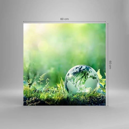 Glasbild - Bild auf glas - Der grüne Planet - 60x60 cm