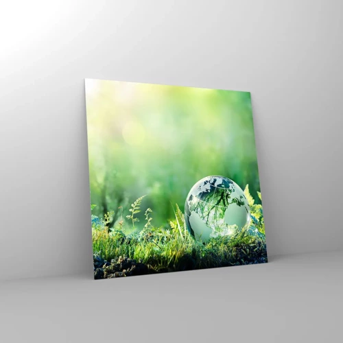 Glasbild - Bild auf glas - Der grüne Planet - 70x70 cm