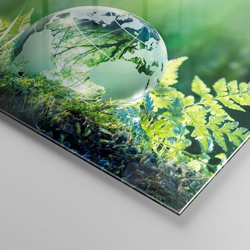 Glasbild - Bild auf glas - Der grüne Planet - 70x70 cm