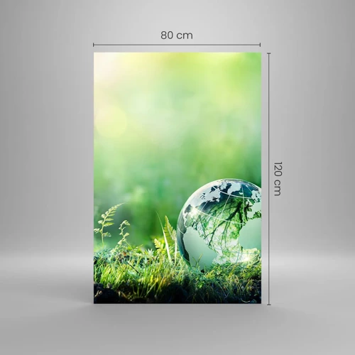 Glasbild - Bild auf glas - Der grüne Planet - 80x120 cm