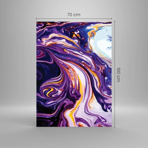 Glasbild - Bild auf glas - Die Falte ist lila geworden - 70x100 cm