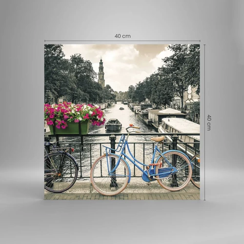 Glasbild - Bild auf glas - Die Farben der Amsterdamer Straße - 40x40 cm