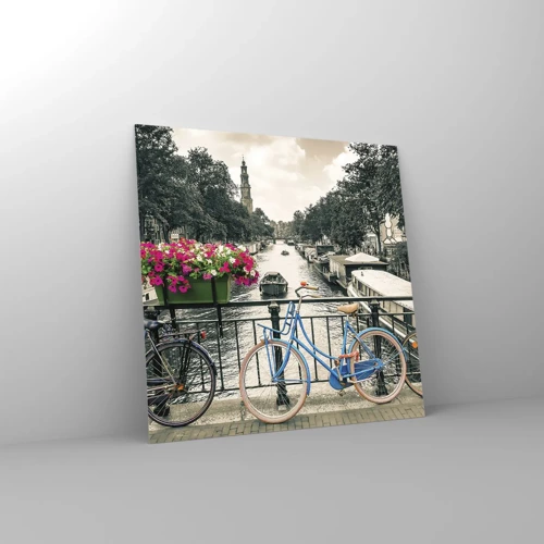 Glasbild - Bild auf glas - Die Farben der Amsterdamer Straße - 50x50 cm
