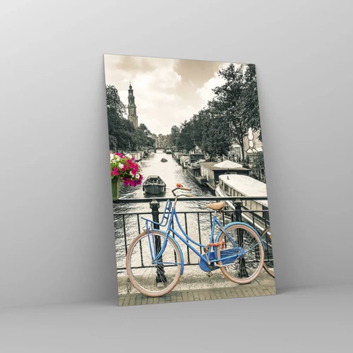 Glasbild - Bild auf glas - Die Farben der Amsterdamer Straße - 70x100 cm