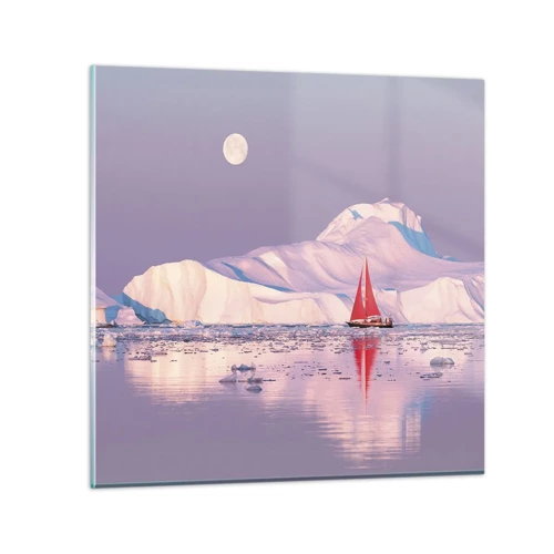 Glasbild - Bild auf glas - Die Hitze des Segels, die Kälte des Eises - 40x40 cm
