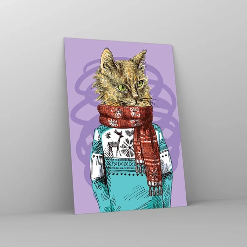 Glasbild - Bild auf glas - Die Katze nicht nur in Schuhen - 50x70 cm