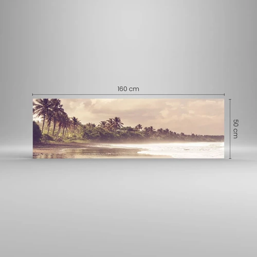 Glasbild - Bild auf glas - Die Liebkosung der Wellen - 160x50 cm
