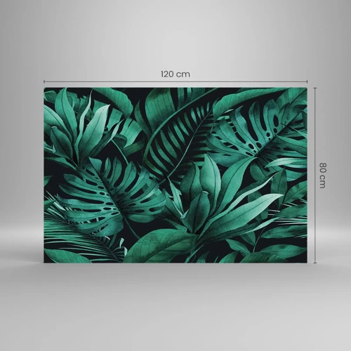 Glasbild - Bild auf glas - Die Tiefe des tropischen Grüns - 120x80 cm