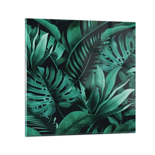 Glasbild - Bild auf glas - Die Tiefe des tropischen Grüns - 70x70 cm