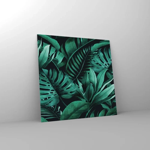 Glasbild - Bild auf glas - Die Tiefe des tropischen Grüns - 70x70 cm
