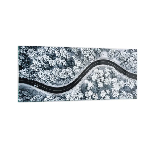 Glasbild - Bild auf glas - Durch den Winterwald - 100x40 cm