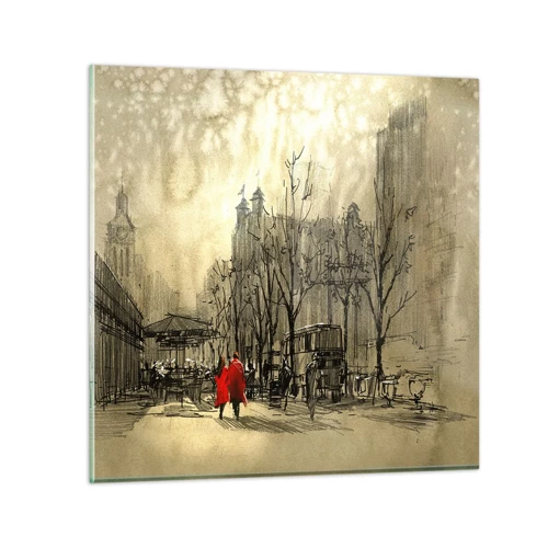 Glasbild - Bild auf glas - Ein Date im Londoner Nebel - 30x30 cm