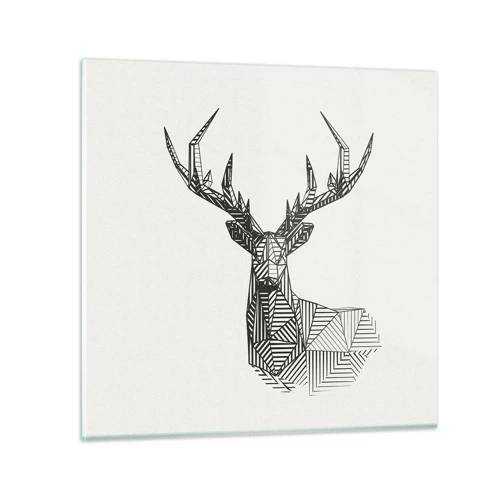 Glasbild - Bild auf glas - Ein Hirsch im kubistischen Stil - 70x70 cm