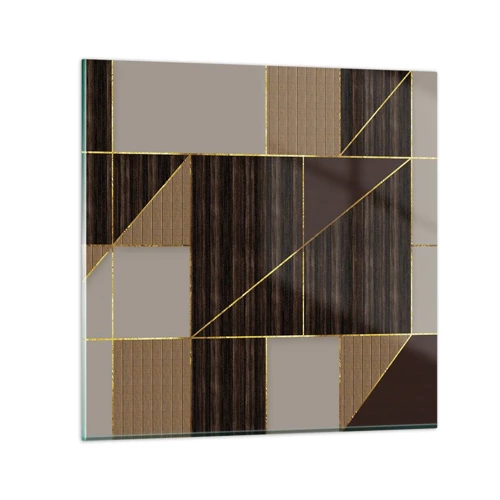 Glasbild - Bild auf glas - Ein Mosaik aus Braun und Gold - 50x50 cm