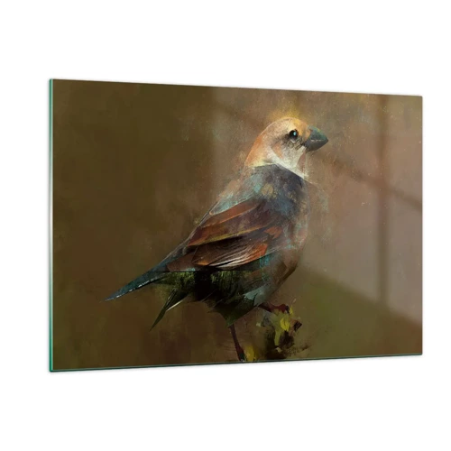 Glasbild - Bild auf glas - Ein Spatz, ein kleines Vögelchen - 120x80 cm