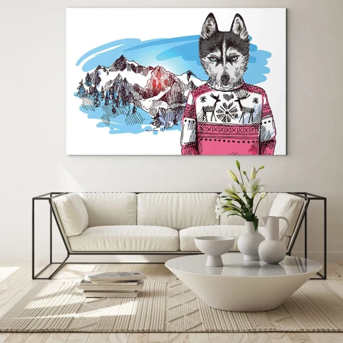 Glasbild - Bild auf glas - Ein Wolf in Schafwolle - 70x50 cm