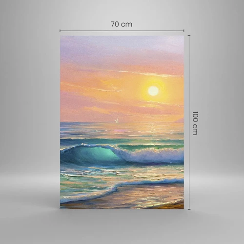 Glasbild - Bild auf glas - Ein türkisfarbenes Lied der Wellen - 70x100 cm
