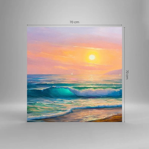 Glasbild - Bild auf glas - Ein türkisfarbenes Lied der Wellen - 70x70 cm
