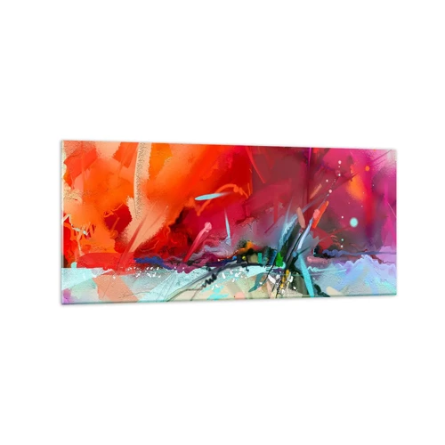 Glasbild - Bild auf glas - Eine Explosion von Lichtern und Farben - 120x50 cm