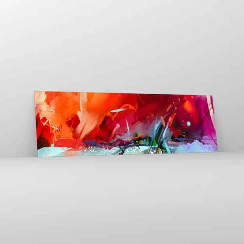 Glasbild - Bild auf glas - Eine Explosion von Lichtern und Farben - 160x50 cm