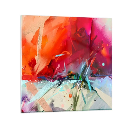 Glasbild - Bild auf glas - Eine Explosion von Lichtern und Farben - 60x60 cm