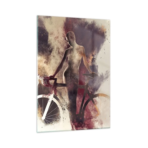 Glasbild - Bild auf glas - Eine Fahrradseele in Marmorformen - 50x70 cm