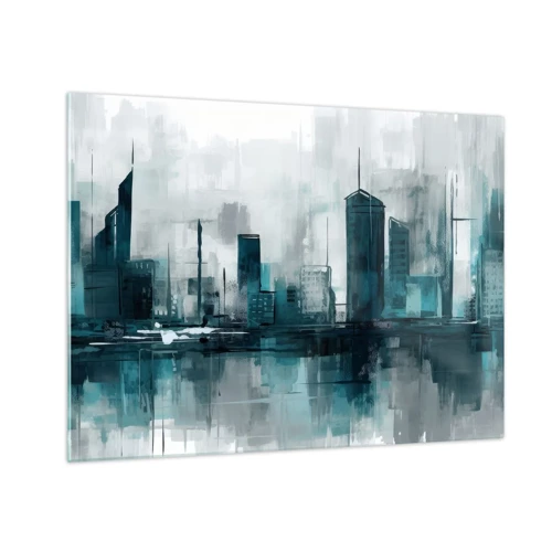 Glasbild - Bild auf glas - Eine Stadt in der Farbe des Regens - 70x50 cm