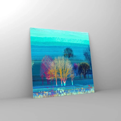 Glasbild - Bild auf glas - Eine gekämmte Landschaft - 40x40 cm