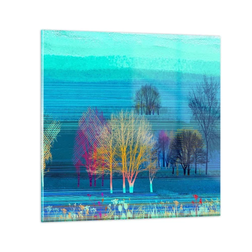 Glasbild - Bild auf glas - Eine gekämmte Landschaft - 60x60 cm
