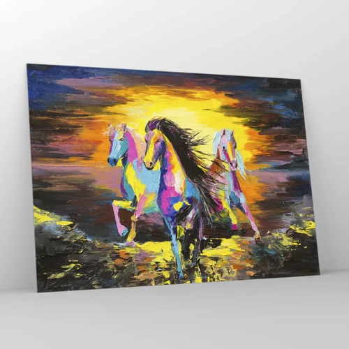 Glasbild - Bild auf glas - Eingetaucht in den Regenbogen - 100x70 cm